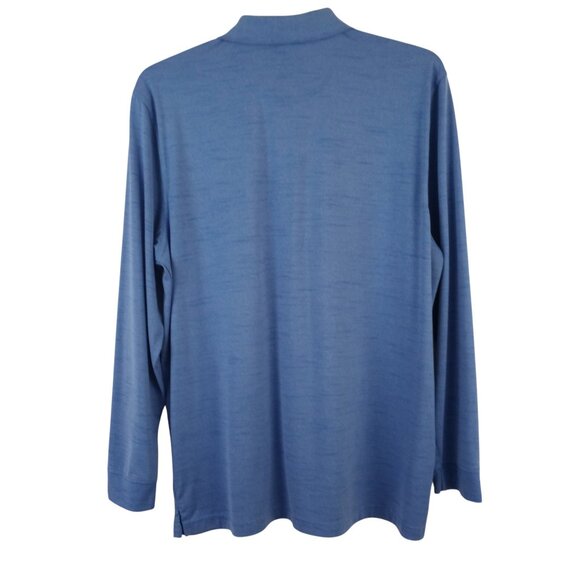 Greg Norman Shark Blue Tiger Stripe Long Sleeve Golf Polo Shirt XL - Picture 3 of 5